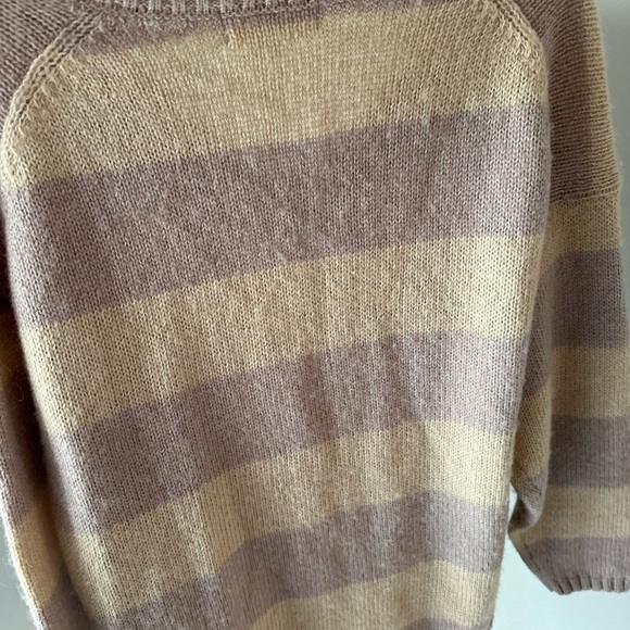 From Palmer Wool V-Neck Striped Sweater - Beige and Brown - Picture 6 of 9